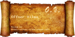 Offner Vilma névjegykártya